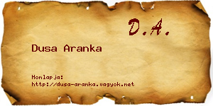 Dusa Aranka névjegykártya