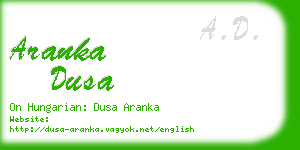 aranka dusa business card